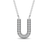 Diamond 1/20 Ct.Tw. Letter U Pendant in 10K White Gold