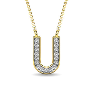 Diamond 1/20 Ct.Tw. Letter U Pendant in 10K Yellow Gold