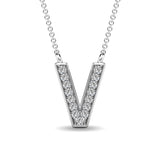 Diamond 1/20 Ct.Tw. Letter V Pendant in 10K White Gold