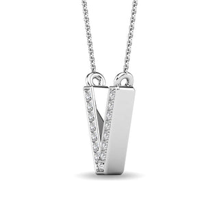 Diamond 1/20 Ct.Tw. Letter V Pendant in 10K White Gold