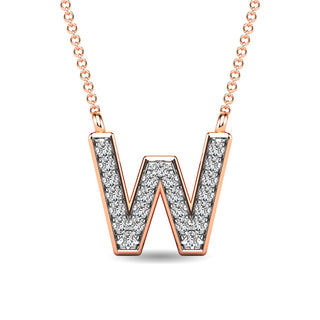Diamond 1/20 Ct.Tw. Letter W Pendant in 10K Rose Gold