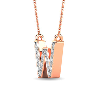 Diamond 1/20 Ct.Tw. Letter W Pendant in 10K Rose Gold