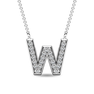 Diamond 1/20 Ct.Tw. Letter W Pendant in 10K White Gold