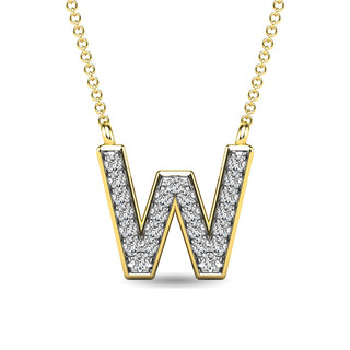 Diamond 1/20 Ct.Tw. Letter W Pendant in 10K Yellow Gold