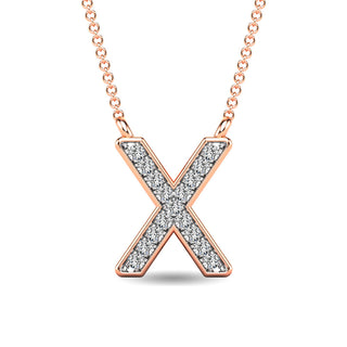 Diamond 1/20 Ct.Tw. Letter X Pendant in 10K Rose Gold