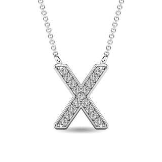 Diamond 1/20 Ct.Tw. Letter X Pendant in 10K White Gold