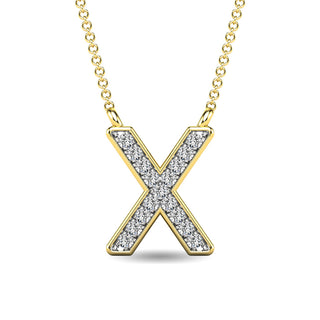 Diamond 1/20 Ct.Tw. Letter X Pendant in 10K Yellow Gold
