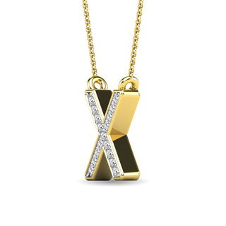 Diamond 1/20 Ct.Tw. Letter X Pendant in 10K Yellow Gold