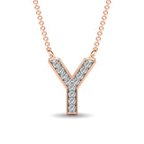 Diamond 1/20 Ct.Tw. Letter Y Pendant in 10K Rose Gold