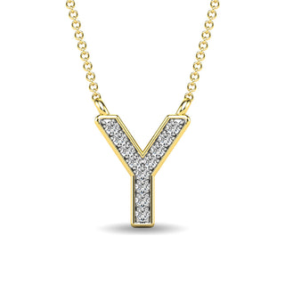 Diamond 1/20 Ct.Tw. Letter Y Pendant in 10K Yellow Gold