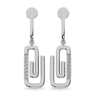 Diamond 1/10 Ct.Tw. Paper Clip Earrings in 925 Silver