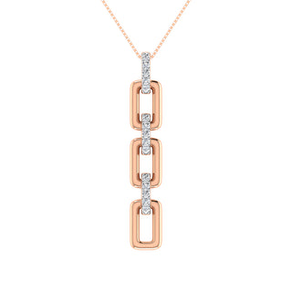10K Pink Gold 1/8 Ct.Tw. Diamond Cuban Link Pendant