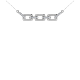 10K White Gold 1/10 Ct.Tw. Diamond Cuban Link Necklace