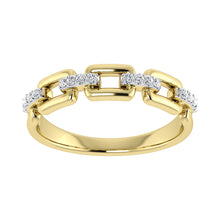 Cargar imagen en el visor de la galería, 10K Yellow Gold 1/8 Ct.Tw. Diamond Cuban Link Fashion Ring