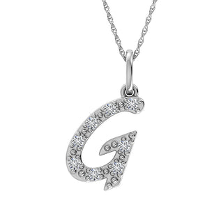 Diamond 1/8 Ct.Tw. Letter G Pendant in 10K White Gold