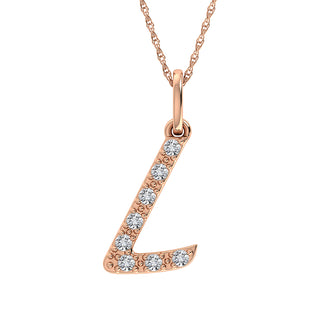 Diamond 1/8 Ct.Tw. Letter L Pendant in 10K Rose Gold