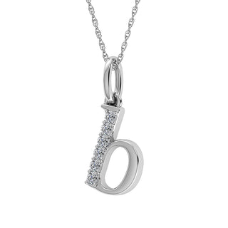 Diamond 1/20 Ct.Tw. Letter B Pendant in 10K White Gold