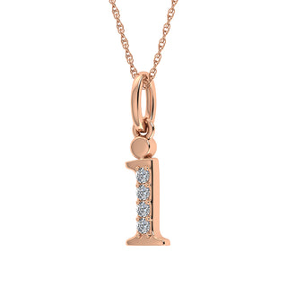 Diamond 1/20 Ct.Tw. Letter I Pendant in 10K Rose Gold