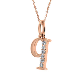 Diamond 1/20 Ct.Tw. Letter Q Pendant in 10K Rose Gold
