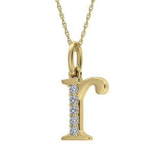 Diamond 1/20 Ct.Tw. Letter R Pendant in 10K Yellow Gold