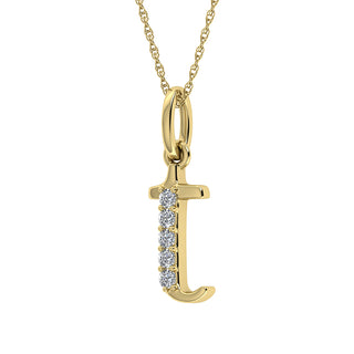 Diamond 1/20 Ct.Tw. Letter T Pendant in 10K Yellow Gold