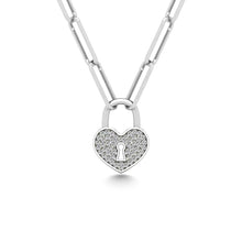 Load image into Gallery viewer, Diamond 1/10 Ct.Tw. Lock Pendant in 925 Silver