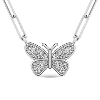 Diamond 1/10 Ct.Tw. Butterfly Pendant in 925 Silver