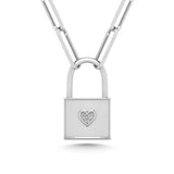 Diamond 1/50 Ct.Tw. Lock Pendant in 925 Silver