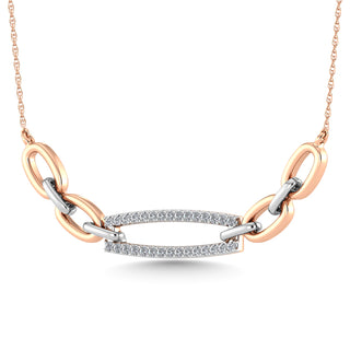 10K Two Tone Diamond 1/6 Ct.Tw. Fashion Necklace