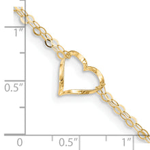 Load image into Gallery viewer, 14k Double Strand Heart 10in Plus 1in ext. Anklet