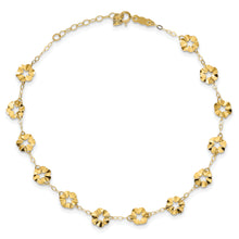 Load image into Gallery viewer, 14k Adjustable Flower 9in Plus 1in ext. Anklet