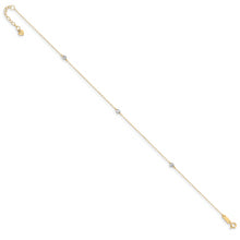 Load image into Gallery viewer, 14k Two-tone Mirror Bead 9in Plus 1in ext. Anklet
