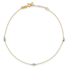 Load image into Gallery viewer, 14k Two-tone Mirror Bead 9in Plus 1in ext. Anklet