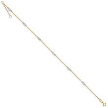 Load image into Gallery viewer, 14k Two-tone CZ 9in Plus 1in ext. Anklet
