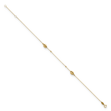 Cargar imagen en el visor de la galería, 14K Polished Shells and Bead 9in Plus 1in ext. Anklet