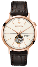 Bulova Aerojet Reloj esqueleto automático de cuero clásico para hombre - 97A136