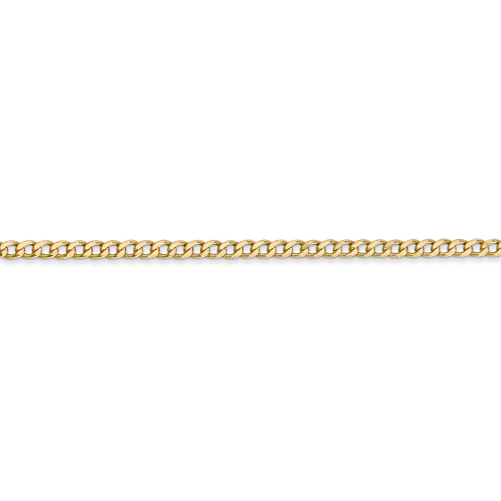 14k 2.5mm Semi-Solid Curb Chain