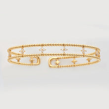 Load image into Gallery viewer, 14KY 0.80CTW DIAMOND OPEN CUFF BANGLE - 8 BEADS