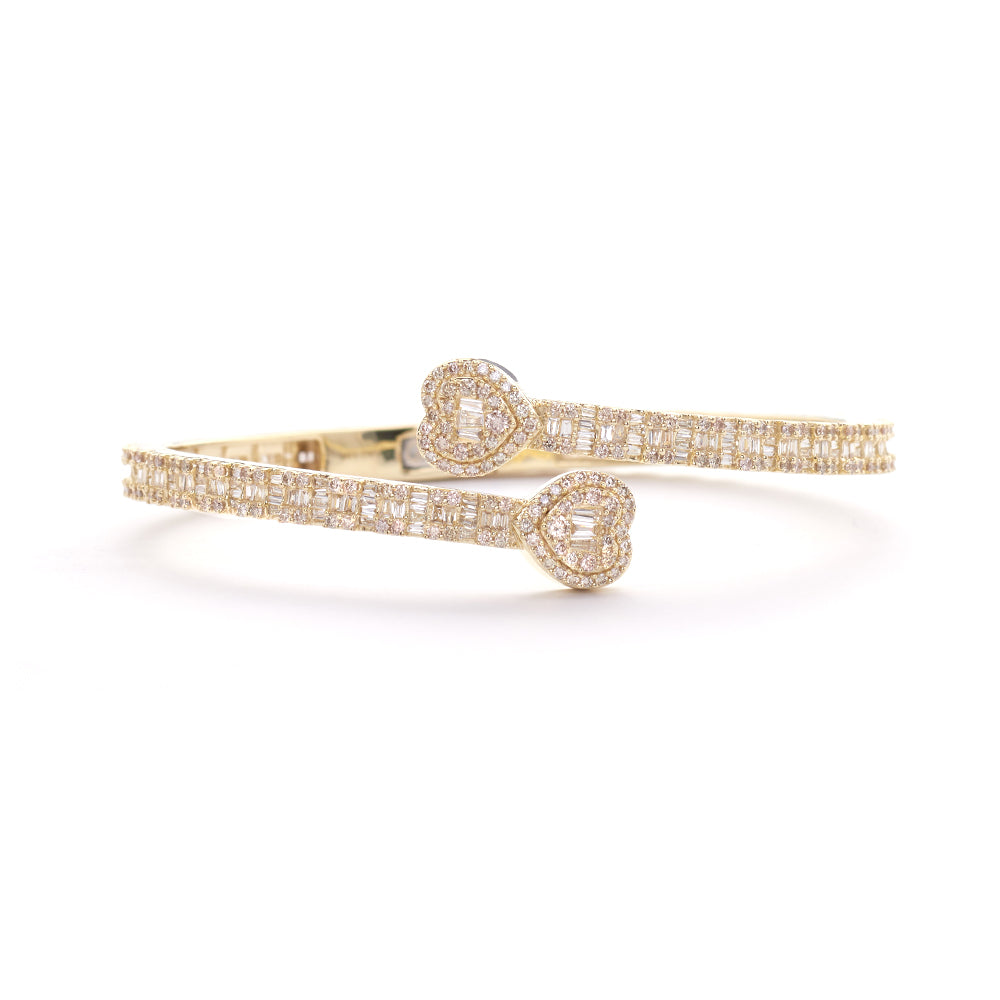 14KY 3.50CTW BAGUETTE DIAMOND HEART CLUSTER