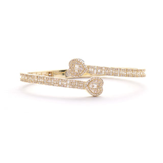 14KY 3.50CTW BAGUETTE DIAMOND HEART CLUSTER