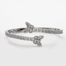 Cargar imagen en el visor de la galería, 14KW 2.65CTW BGUETTE DIAMOND OPEN CUFF BANGLE WITH