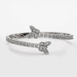 14KW 2.65CTW BGUETTE DIAMOND OPEN CUFF BANGLE WITH