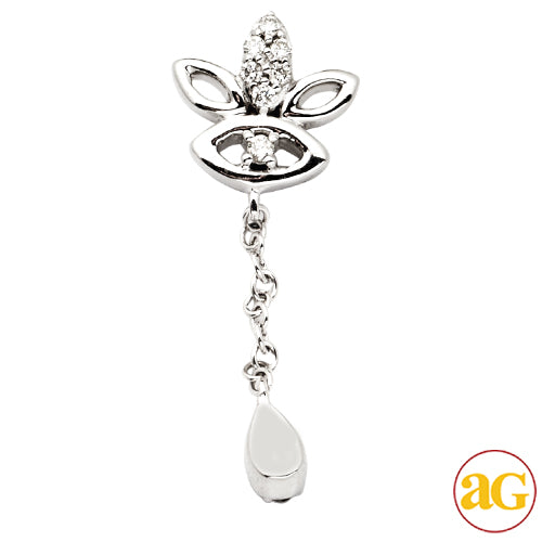 18KW 0.12CTW DIAMOND 3 LEAF SHAPED DANGLING
