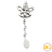 Load image into Gallery viewer, 18KW 0.12CTW DIAMOND 3 LEAF SHAPED DANGLING
