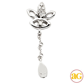 18KW 0.12CTW DIAMOND 3 LEAF SHAPED DANGLING