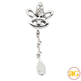 18KW 0.12CTW DIAMOND 3 LEAF SHAPED DANGLING