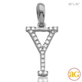 14KW 0.10CTW DIAMOND INITIAL PENDANT