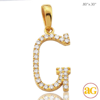 14KY 0.15CTW DIAMOND INITIAL PENDANT