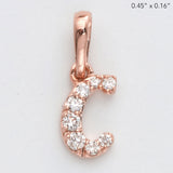 14KR 0.06CTW DIAMOND INITIAL PENDANT