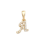 14KY 0.06CTW DIAMOND INITIAL PENDANT